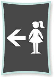 Girl's directional Sign