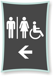 Restroom directional Sign