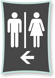 Restroom directional Sign