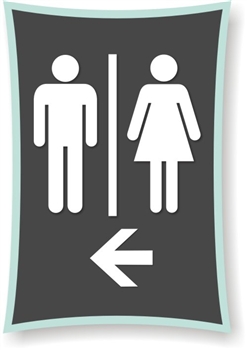 Restroom directional Sign