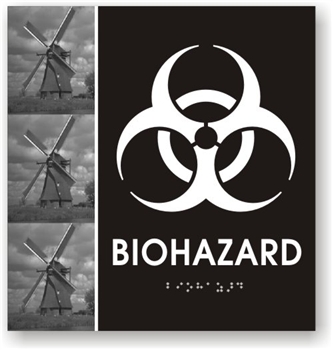 Biohazard Braille Sign