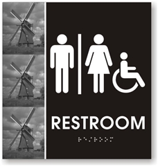 Restroom Braille Sign