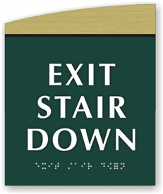 EXIT STAIR DOWN Braille Sign