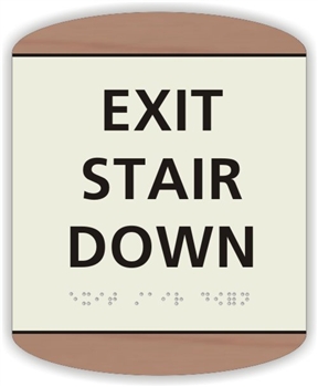 EXIT STAIR DOWN Braille Sign