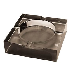 Crystal Cigar Ashtray Square Black Tint