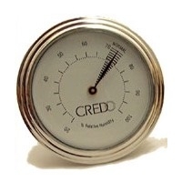 Credo Analog Cigar Hygrometer Silver