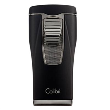 Colibri Monaco Lighter with Triple-jet Flame (Black & Gunmetal)