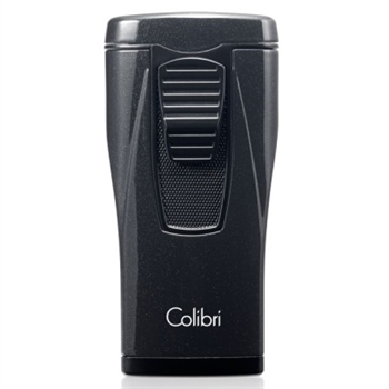 Colibri Monaco Lighter Metallic Black with Triple-jet Flame