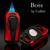 Colibri Boss Lighters - Triple-jet Flames with Double Guillotine Cigar Cutter