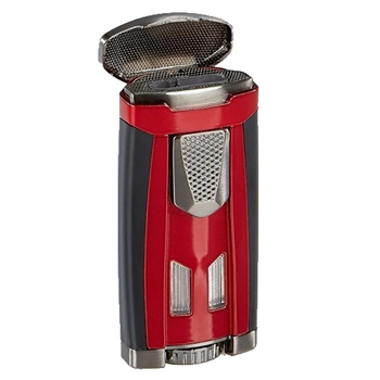 Xikar HP3 Daytona Red Black Triple-jet Flame Lighter | BC Specialties