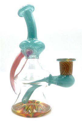 DANKY BEARD GLASS FRIT RIG w HORNS & WIGWAG