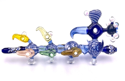 PAUL TAYLOR EAGLE HEAD PEACE PIPE w OPALS