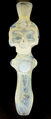 SWEENEY FUME SKULL CHILLUM w OPALS