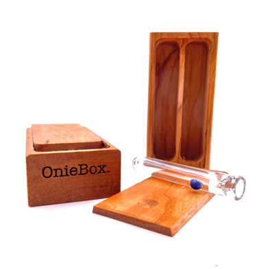 ONIE BOX - WOOD DUGOUT w GLASS ONIE