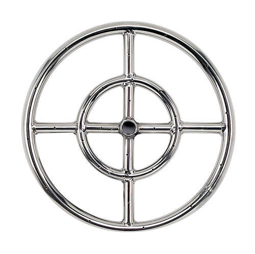 12" Double- Ring  Stainless Steel Burner With 1/2" Inlet