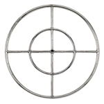 24" Double- Ring  Stainless Steel Burner With 1/2" Inlet