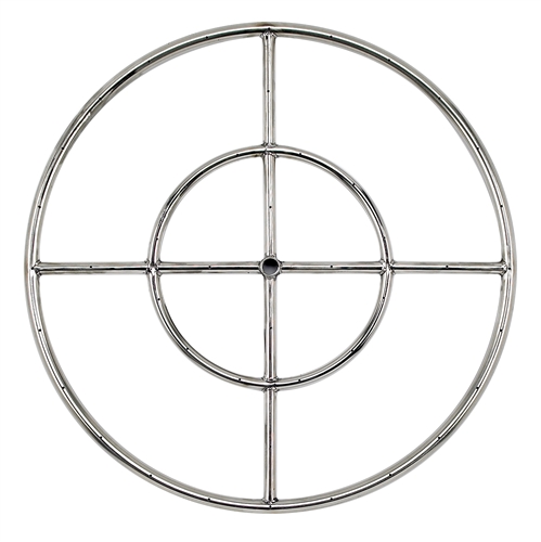24" Double- Ring  Stainless Steel Burner With 1/2" Inlet