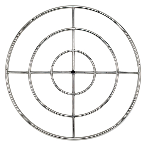 36" Triple- Ring  Stainless Steel Burner With 3/4" Inlet