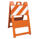 Plasticade Barricade Type I Orange - 12" x 24" Top Panel Diamond Grade Striped Sheeting