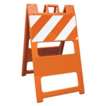 Plasticade Barricade Type I Orange - 12" x 24" Top Panel Engineer Grade Striped Sheeting