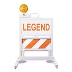 Safetycade - 12" x 24" Top Panel Custom Sign Legend in Engineering  Grade,
8" x 24" Bottom Panel Engineer Grade Striped Sheeting