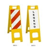 Narrowcade Yellow - 12" x 24" High Intensity Prismatic Striped Sheeting (side A)
12" x 24" High Intensity Prismatic Sign Legend (side B)