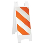 Minicade White - 12" x 24" Diamond Grade Striped Sheeting (side A) 12" x 24" Diamond Grade Sign Legend (side B)