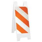 Minicade White - 12" x 24" Engineer Grade Striped Sheeting (side A) 12" x 24" Engineer Grade Sign Legend (side B)