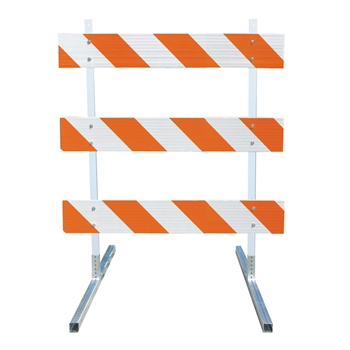 4' Type III-Power Post 63" Uprights and Telespar  Feet with High Intensity Prismatic
Grade Striped Sheeting - One Side