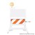 Safetycade - Corrugated  Plastic Panel 8x24 with Diamond Grade Striped Sheeting, left stripe