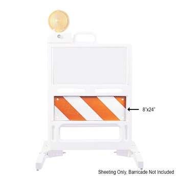 Safetycade - Corrugated  Plastic Panel 8x24 with Diamond Grade Striped Sheeting, right stripe.