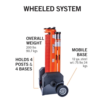 RapidRoll - Outdoor Portable Barrier System - 50' Wheeled System