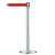 Advance Post Basics Black Base/Satin Chrome Tube/Satin Chrome Head Standard 7.5' No Custom Red Webbing Standard Belt End