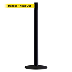 Advance Post Basics Black Base/Red Tube/Red Head Standard 7.5' No Custom Yellow Webbing/Black "Danger - Keep Out" Standard Belt End