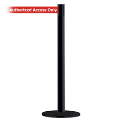 Advance Post Basics Black Base/Black Tube/Black Head Standard 7.5' No Custom Red Webbing/White "Authorized Access Only" Standard Belt End