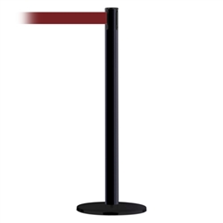 Advance Post Universal Satin Brass Base/Satin Brass Tube/Satin Brass Head Max 13' No Custom Maroon Webbing Standard Belt End