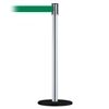 Slimline Post Basics Black Base/Satin Chrome Tube/Satin Chrome Head Standard 7.5' No Custom Green Webbing Standard Belt End