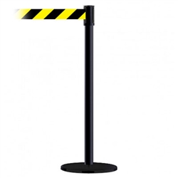 Slimline Post Basics Black Base/Black Tube/Black Head Standard 7.5' No Custom Black/Yellow Webbing Standard Belt End