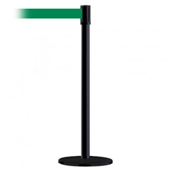 Slimline Post Basics Black Base/Black Tube/Black Head Standard 7.5' No Custom Green Webbing Standard Belt End