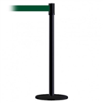 Slimline Post Basics Black Base/Black Tube/Black Head Standard 7.5' No Custom Dark Green Webbing Standard Belt End