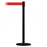 Slimline Post Basics Black Base/Black Tube/Black Head Standard 7.5' No Custom Red Webbing Standard Belt End