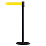 Slimline Post Basics Black Base/Black Tube/Black Head Standard 7.5' No Custom Yellow Webbing Standard Belt End