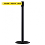 Slimline Post Basics Black Base/Black Tube/Black Head Standard 7.5' No Custom Yellow Webbing/Black "Caution - Do Not Enter" Standard Belt End