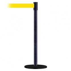 Slimline Post Basics Black Base/Black Wrinkle Tube/Black Wrinkle Head Standard 7.5' No Custom Yellow Webbing Standard Belt End