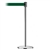 Slimline Post Universal Polished Chrome Base/Polished Chrome Tube/Polished Chrome Head Standard 7.5' No Custom Dark Green Webbing Standard Belt End