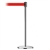 Slimline Post Universal Polished Chrome Base/Polished Chrome Tube/Polished Chrome Head Standard 7.5' No Custom Red Webbing Standard Belt End