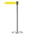 Slimline Post Universal Polished Chrome Base/Polished Chrome Tube/Polished Chrome Head Standard 7.5' No Custom Yellow Webbing Standard Belt End