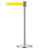 Slimline Post Universal Satin Chrome Base/Satin Chrome Tube/Satin Chrome Head Standard 7.5' No Custom Yellow Webbing Standard Belt End