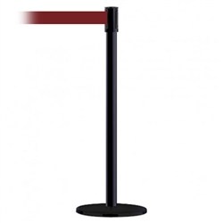 Slimline Post Universal Black Base/Black Tube/Black Head Max 13' No Custom Maroon Webbing Standard Belt End