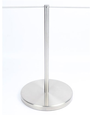 Museum & Art Gallery Barrier, 16" Tall, Stainless Steel "Q-Cord"